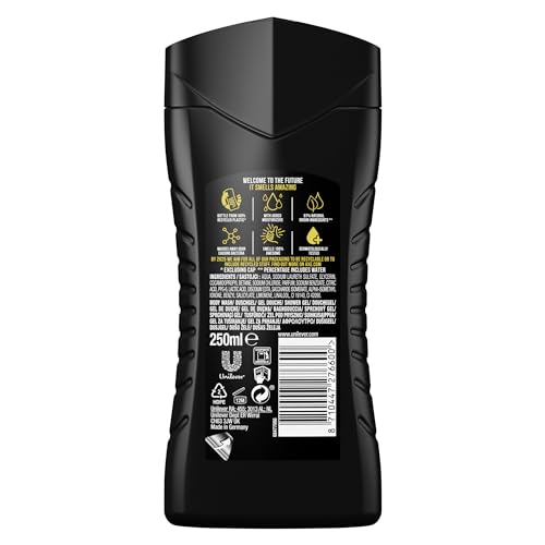 Axe 3-in-1 Duschgel & Shampoo Black für ganztägige Frische, unwiderstehlichen Duft und eine angenehme Dusche dermatologisch getestet 6x 250 ml ,Packaging may vary