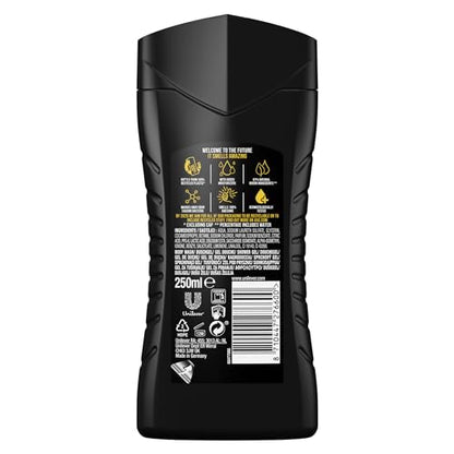 Axe 3-in-1 Duschgel & Shampoo Black für ganztägige Frische, unwiderstehlichen Duft und eine angenehme Dusche dermatologisch getestet 6x 250 ml ,Packaging may vary