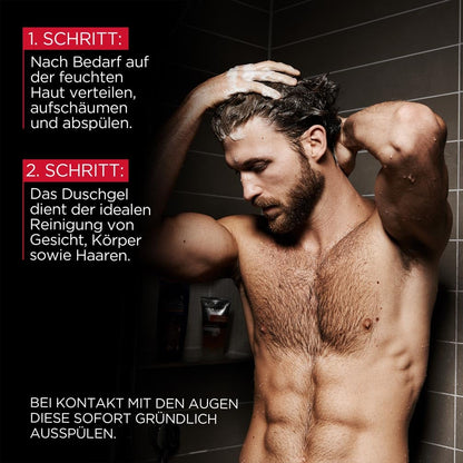 L'Oréal Men Expert Duschgel und Shampoo für Männer, Duschbad zur Reinigung von Körper, Haar und Gesicht, Herren Körperpflege für langanhaltende Frische mit aromatischem Duft, Stop Stress, 1 x 250 ml