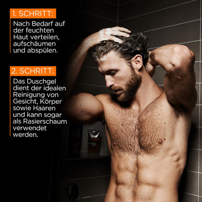 L'Oréal Men Expert XXXL Duschgel und Shampoo für Männer, Duschbad zur Reinigung von Körper, Haar und Gesicht, Herren Körperpflege für langanhaltende Frische mit Taurin, Hydra Energy, 1 x 1000 ml