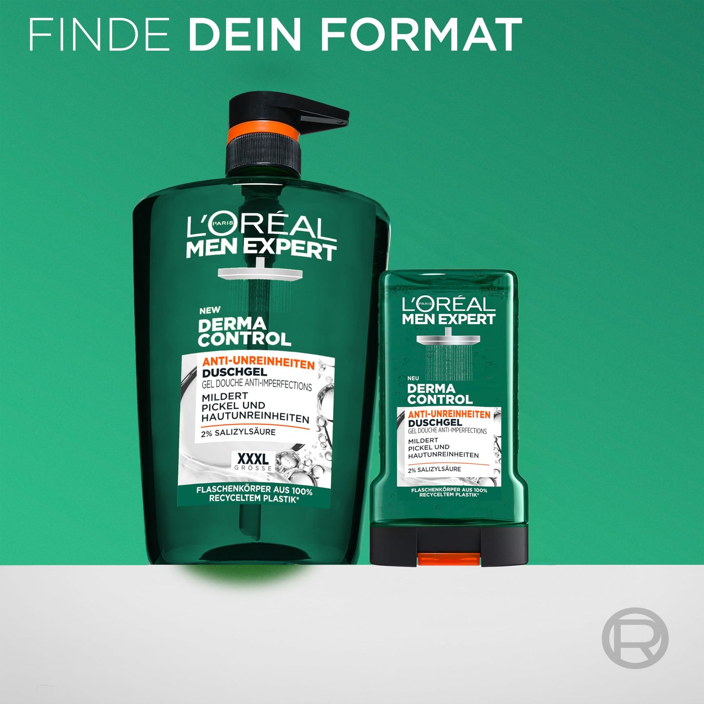L'Oréal Men Expert XXXL Duschgel und Shampoo für Männer, Duschbad zur Reinigung von Körper, Haar und Gesicht, Herren Körperpflege für zu Unreinheiten neigende Haut, Derma Control, 1 x 1000 ml