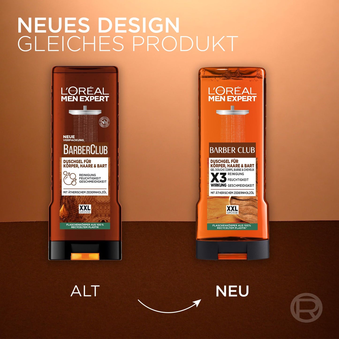 L'Oréal Men Expert XXL Duschgel und Shampoo für Männer, Duschbad zur Reinigung von Körper, Haar, Gesicht und Bart, Herren Körperpflege mit holzigem Duft und Zedernholzöl, Barber Club, 1 x 400 ml