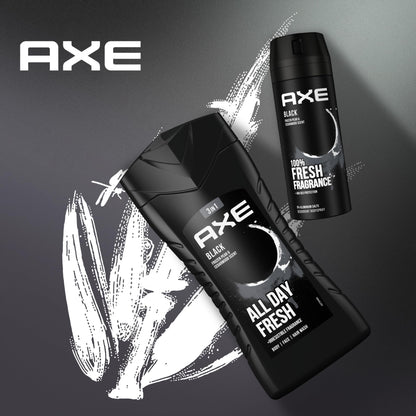 Axe 3-in-1 Duschgel & Shampoo Black für ganztägige Frische, unwiderstehlichen Duft und eine angenehme Dusche dermatologisch getestet 6x 250 ml ,Packaging may vary
